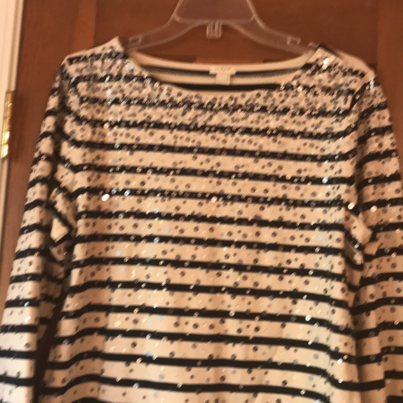 J Crew Sparkle Boat Neck Shirt - Picture 2 of 3